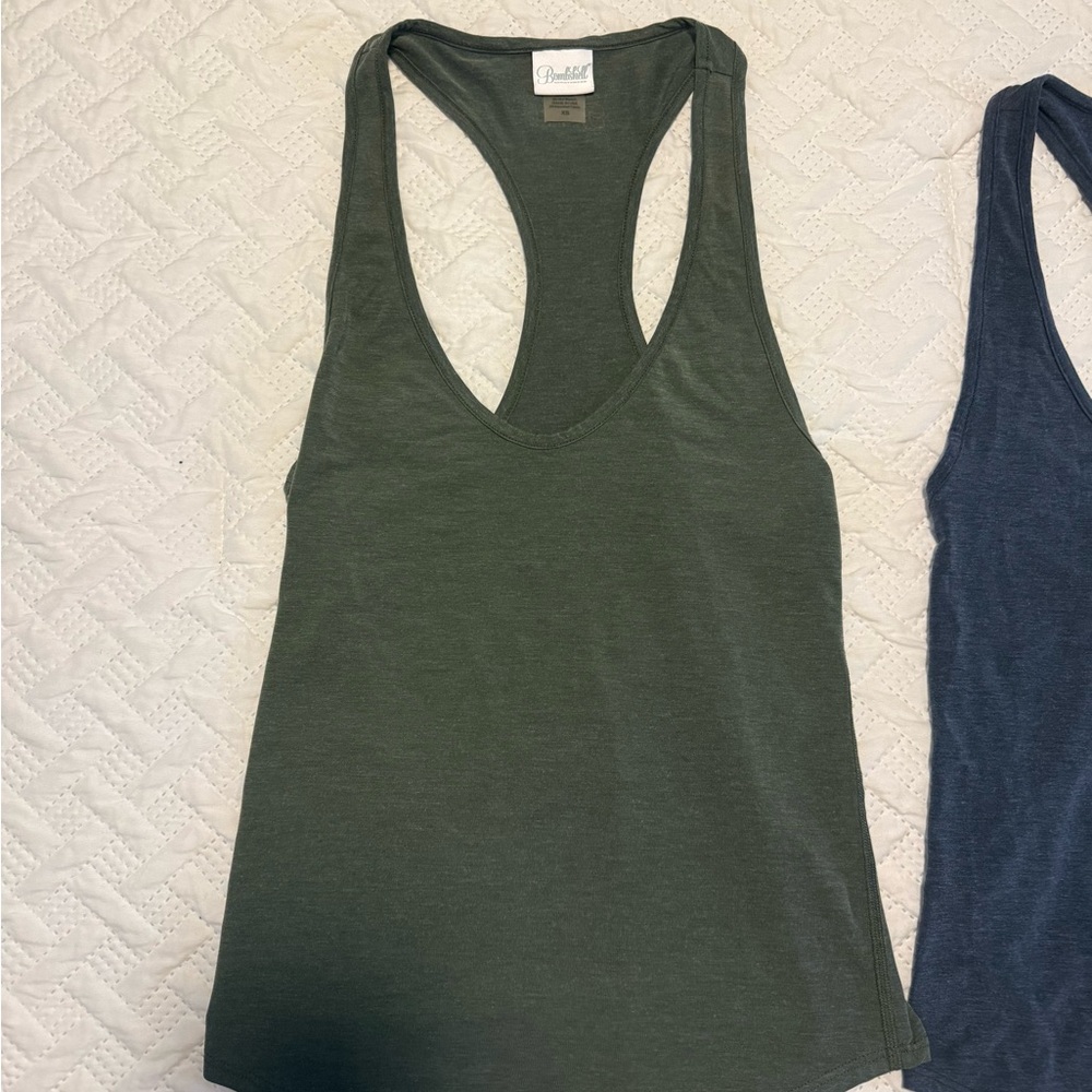 Set of 2 - Bombshell Sportswear Coverage Tank in Twilight Blue & Hunter Green XS - Picture 3 of 8